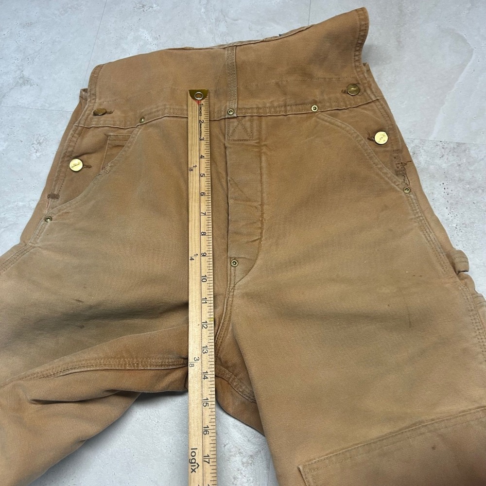 Carhartt Overalls Brown Men 28x27 Vintage 90s Quilt Lined Double Knee R02 BRN - Picture 6 of 9